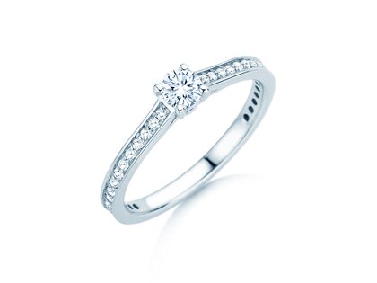 Verlovingsring Surprise Pavé in 9K witgoud met diamanten 0,49ct G/SI