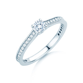 Verlovingsring Surprise Pavé in 9K witgoud met diamanten 0,49ct G/SI
