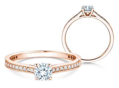 Verlovingsring Surprise Pavé in 14K roségoud met diamanten 0,64ct G/SI
