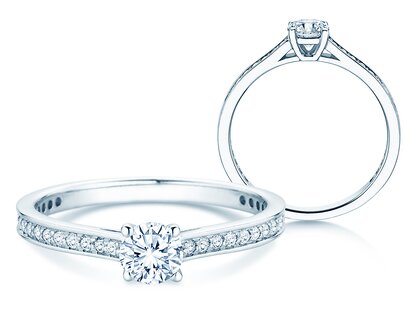 Verlovingsring Surprise Pavé in 14K witgoud met diamanten 0,64ct G/SI