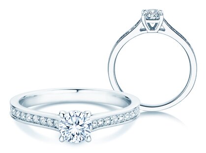 Verlovingsring Surprise Pavé in platina 950/- met diamanten 0,71ct G/SI
