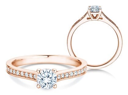 Verlovingsring Surprise Pavé in 14K roségoud met diamanten 0,71ct G/SI