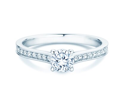 Verlovingsring Surprise Pavé in 9K witgoud met diamanten 0,71ct G/SI