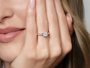 Verlovingsring Surprise Pavé in 9K witgoud met diamanten 1,28ct G/SI