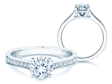 Verlovingsring Surprise Pavé in witgoud