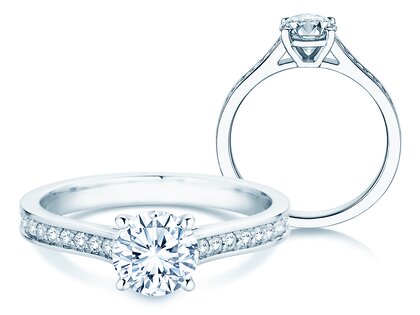 Verlovingsring Surprise Pavé in 9K witgoud met diamanten 1,28ct G/SI