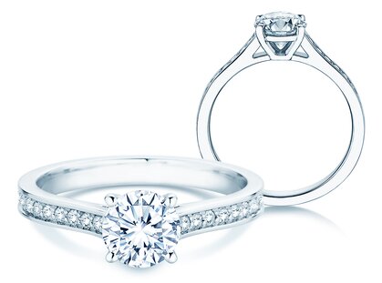 Verlovingsring Surprise Pavé in 14K witgoud met diamanten 1,28ct G/SI