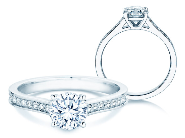 Verlovingsring Surprise Pavé in 9K witgoud met diamanten 1,28ct G/SI