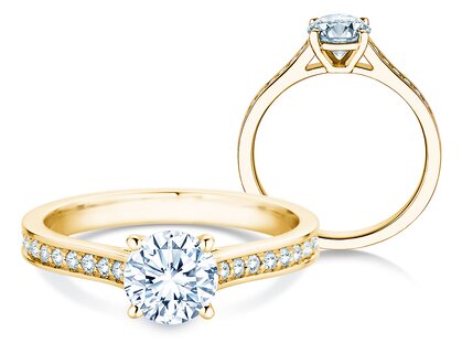 Verlovingsring Surprise Pavé in geelgoud