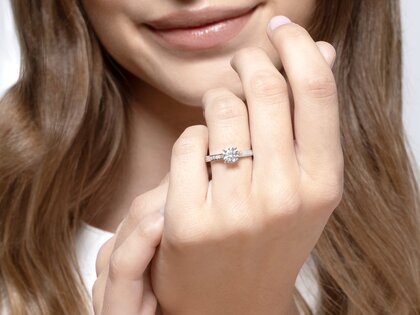 Verlovingsring Surprise Pavé in 9K witgoud met diamanten 1,28ct G/SI