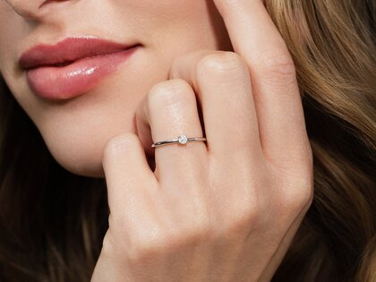 Verlovingsring Classic 4 in 18K roségoud met diamant 0,10ct H/SI