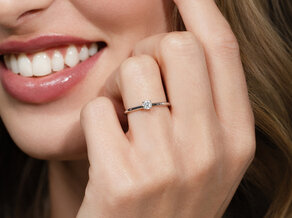 Verlovingsring Classic 4 in 9K roségoud met diamant 0,20ct H/SI