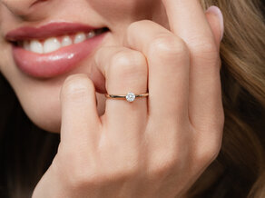Verlovingsring Classic 4 in 9K roségoud met diamant 0,25ct H/SI