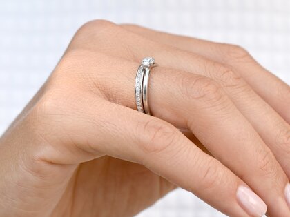Verlovingsring Classic 4 in 9K witgoud met diamant 0,30ct H/SI