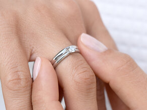 Verlovingsring Classic 4 in 14K witgoud met diamant 0,40ct H/SI