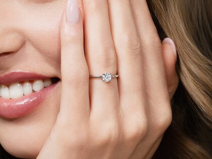 Verlovingsring Classic 4 in 14K witgoud met diamant 0,50ct G/SI
