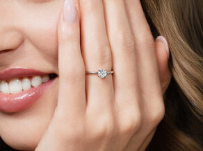 Verlovingsring Classic 4 in 14K witgoud met diamant 0,50ct G/SI