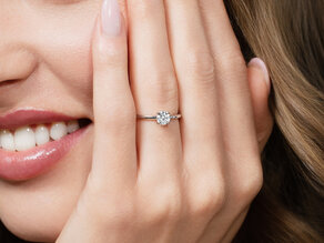 Verlovingsring Classic 4 in 14K witgoud met diamant 0,50ct H/SI