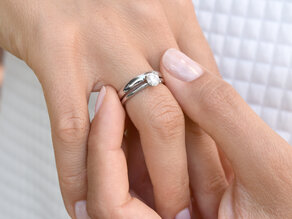 Verlovingsring Classic 4 in 14K witgoud met diamant 0,50ct H/SI