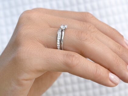 Verlovingsring Classic 4 in 9K witgoud met diamant 0,60ct H/SI