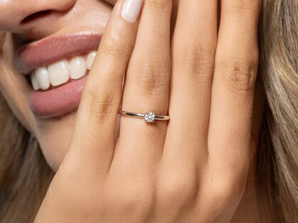 Verlovingsring Classic 4 in zilver 925/- met diamant 0,15ct H/SI