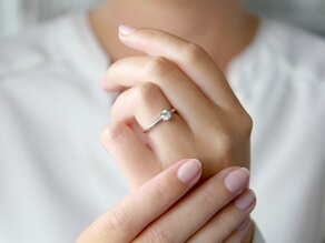 Verlovingsring Classic 4 in 14K witgoud met diamant 0,40ct H/SI