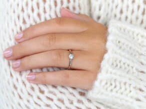 Verlovingsring Classic 4 in 14K witgoud met diamant 0,40ct H/SI