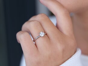Verlovingsring Classic 4 in 14K witgoud met Lab-grown diamant 0,75ct E/VS