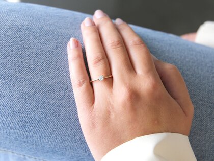 Verlovingsring Classic 4 in 9K roségoud met diamant 0,25ct H/SI