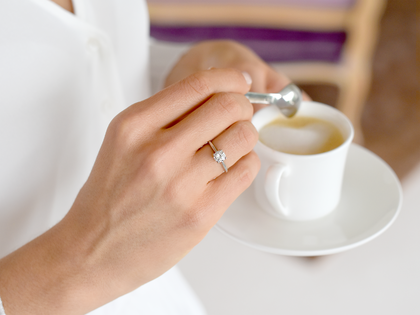 Verlovingsring Classic 4 in 14K witgoud met Lab-grown diamant 0,50ct E/VS
