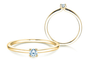 Verlovingsring Classic 4 in 9K geelgoud met diamant 0,07ct G/SI