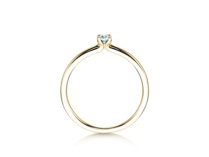 Verlovingsring Classic 4 in 14K geelgoud met diamant 0,10ct H/SI
