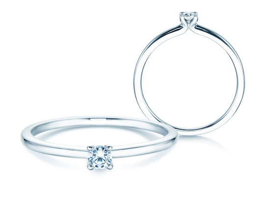 Verlovingsring Classic 4 in platina 950/- met diamant 0,10ct H/SI