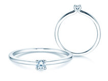 Verlovingsring Classic 4 in 9K witgoud met diamant 0,07ct G/SI