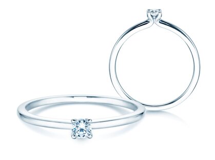 Verlovingsring Classic 4 in zilver 925/- met diamant 0,10ct G/SI