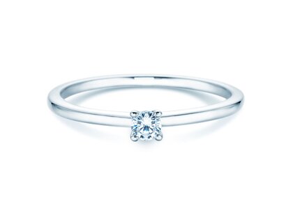 Verlovingsring Classic 4 in 18K witgoud met diamant 0,10ct H/SI