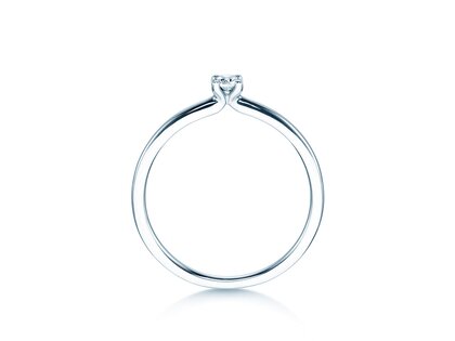 Verlovingsring Classic 4 in 18K witgoud met diamant 0,10ct H/SI