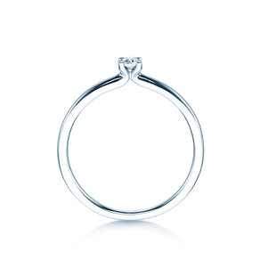 Verlovingsring Classic 4 in 18K witgoud met diamant 0,10ct H/SI