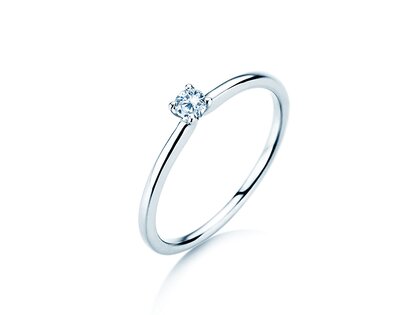 Verlovingsring Classic 4 in 18K witgoud met diamant 0,10ct H/SI