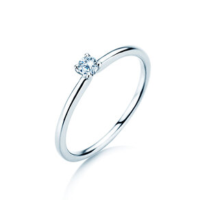 Verlovingsring Classic 4 in 18K witgoud met diamant 0,10ct H/SI