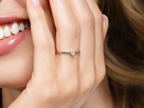 Verlovingsring Classic 6 in platina 950/- met diamant 0,05ct G/SI