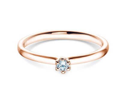 Verlovingsring Classic 6 in 14K roségoud met diamant 0,05ct G/IF