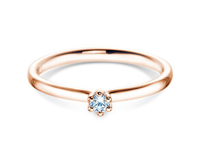 Verlovingsring Classic 6 in 14K roségoud met diamant 0,05ct G/IF