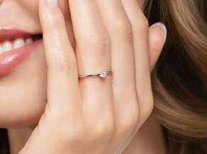 Verlovingsring Classic 6 in zilver 925/- met diamant 0,07ct G/SI