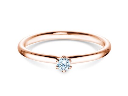 Verlovingsring Classic 6 in 14K roségoud met diamant 0,07ct G/VS