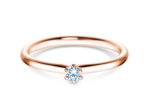 Verlovingsring Classic 6 in 14K roségoud met diamant 0,07ct G/VS
