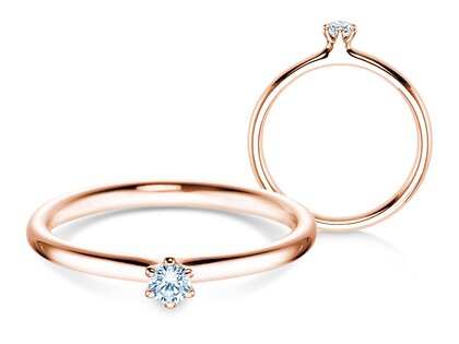 Verlovingsring Classic 6 in 14K roségoud met diamant 0,07ct G/VS