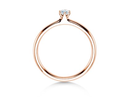 Verlovingsring Classic 6 in 14K roségoud met diamant 0,07ct G/VS