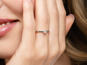 Verlovingsring Classic 6 in 18K witgoud met diamant 0,10ct H/SI