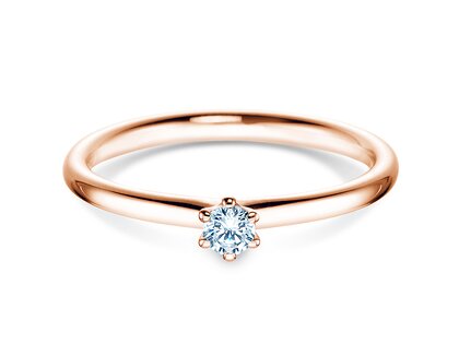 Verlovingsring Classic 6 in 18K roségoud met diamant 0,10ct H/SI